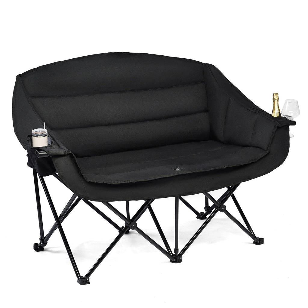 Double Camping Chairs Allblack