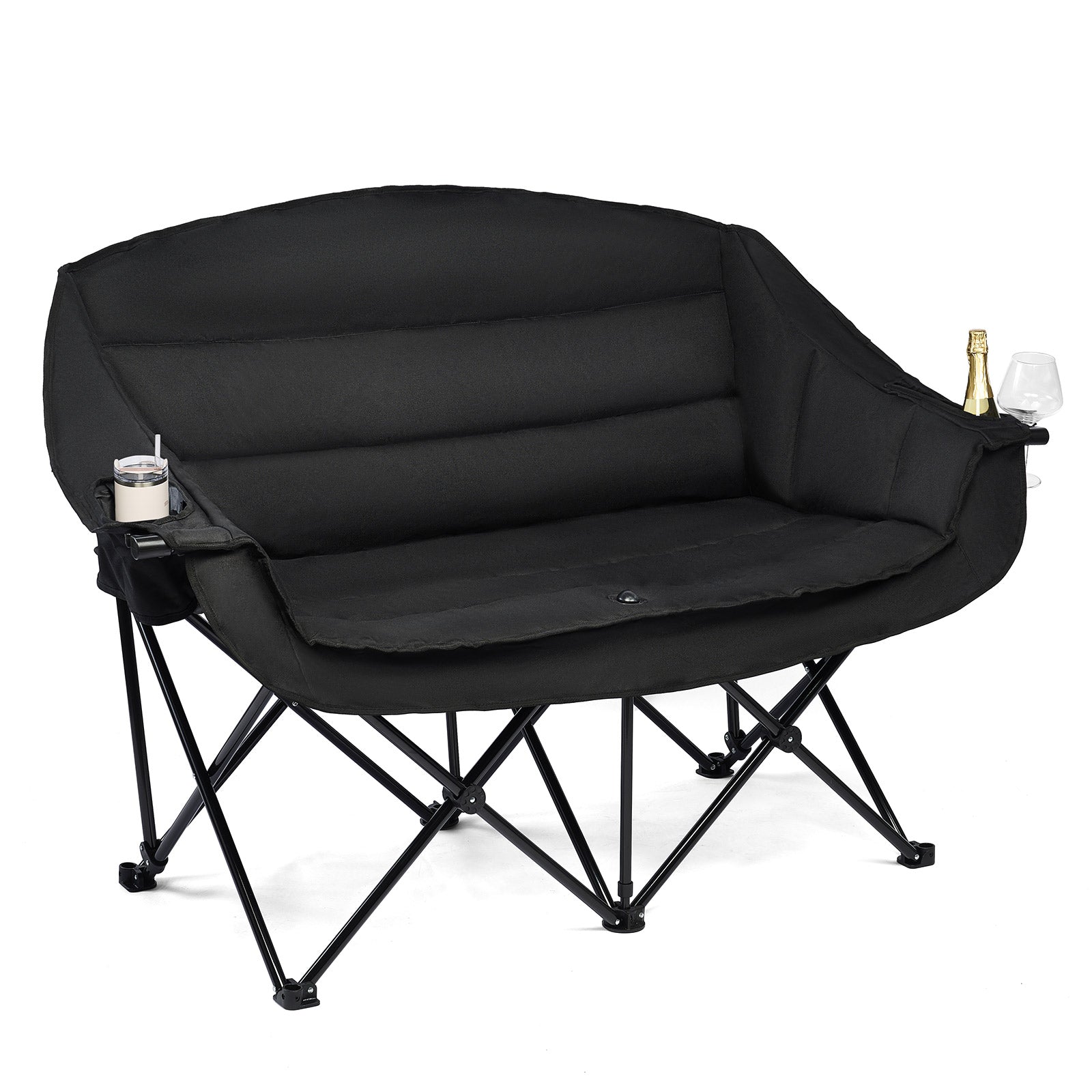 Double Camping Chairs Allblack
