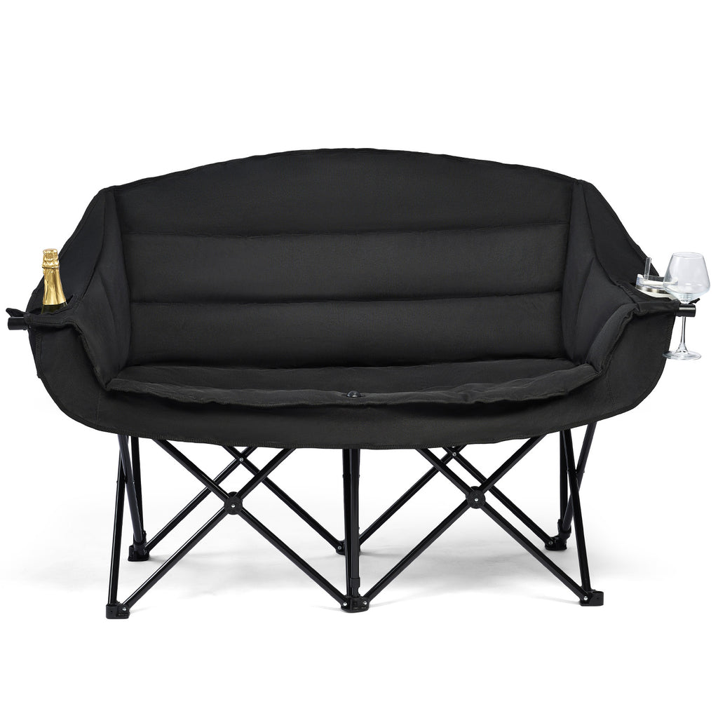 Double Camping Chairs Allblack