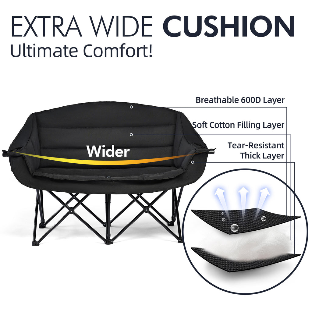 Double Camping Chairs Allblack