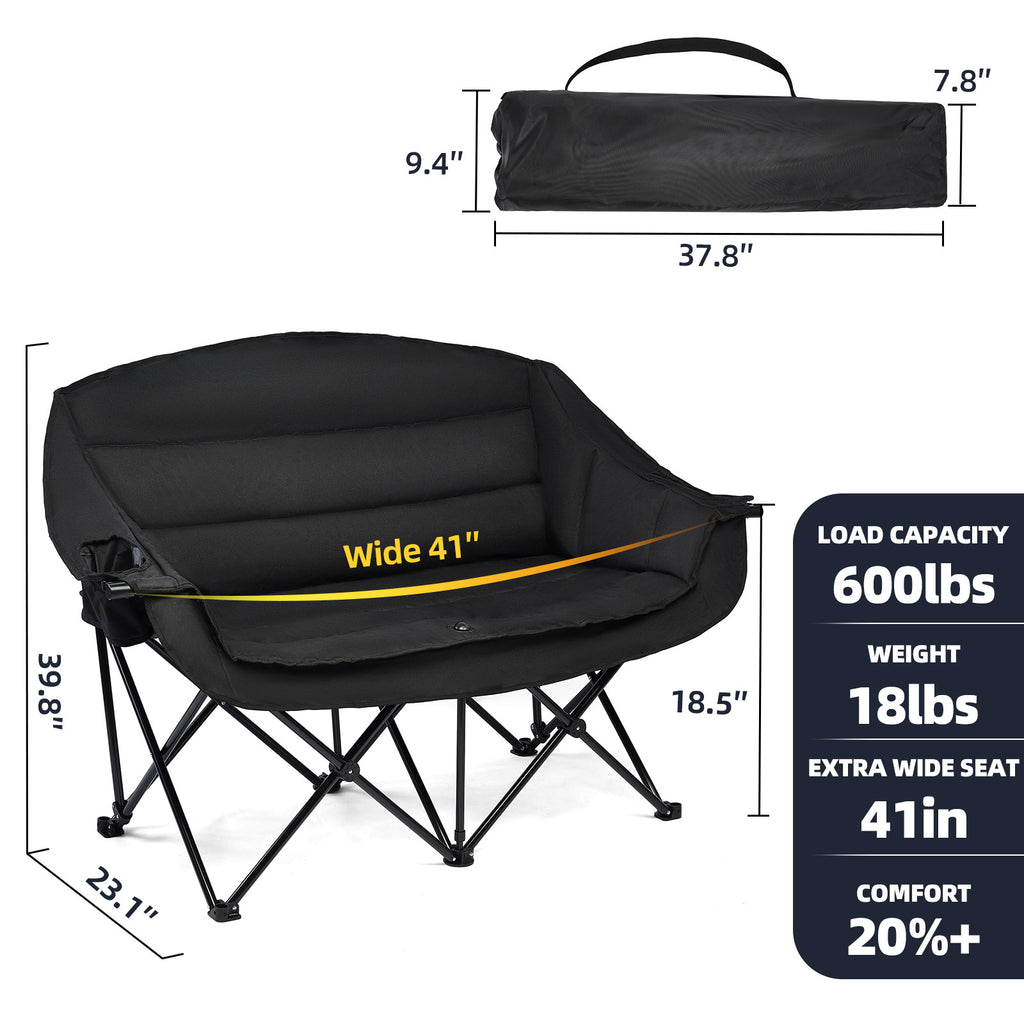 Double Camping Chairs Allblack