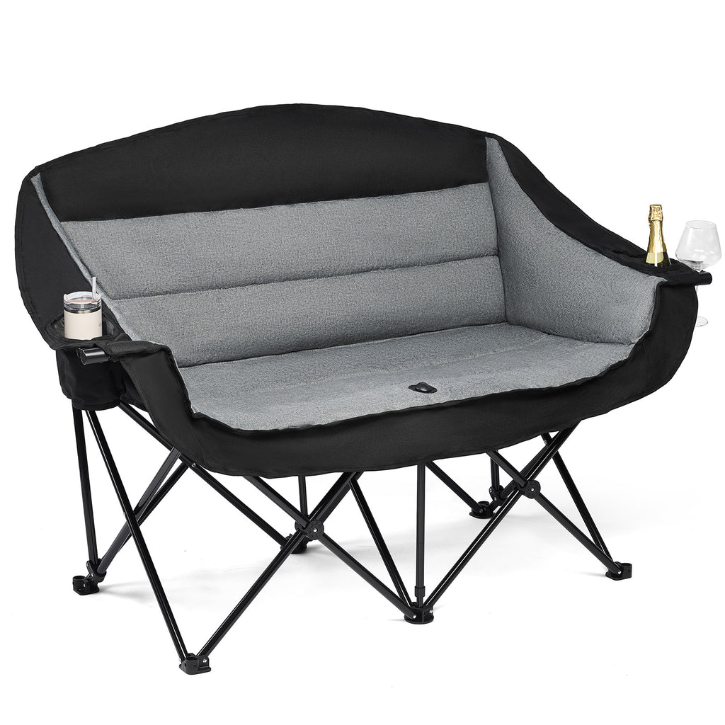 Double Camping Chairs Grey