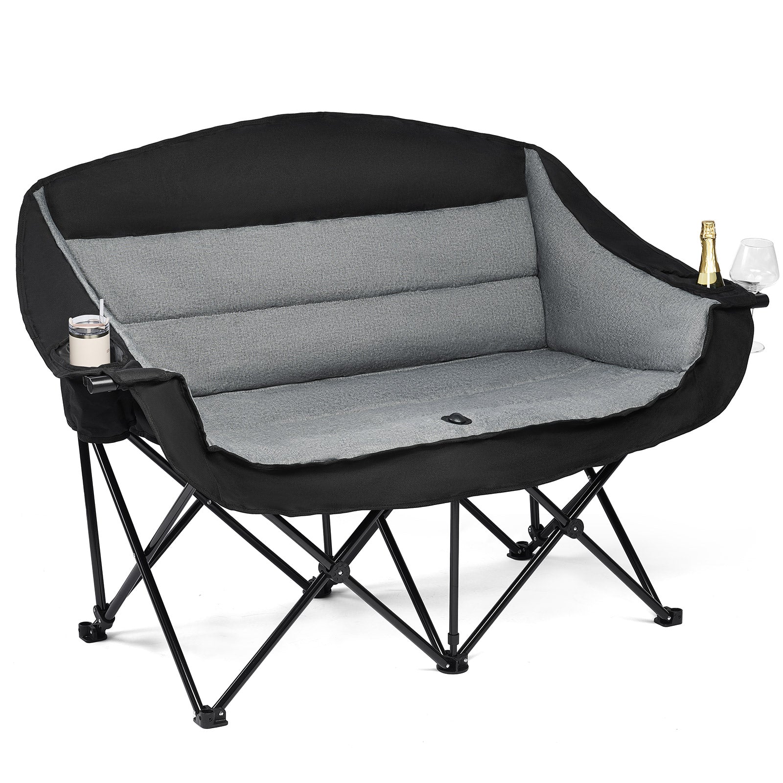 Double Camping Chairs Grey