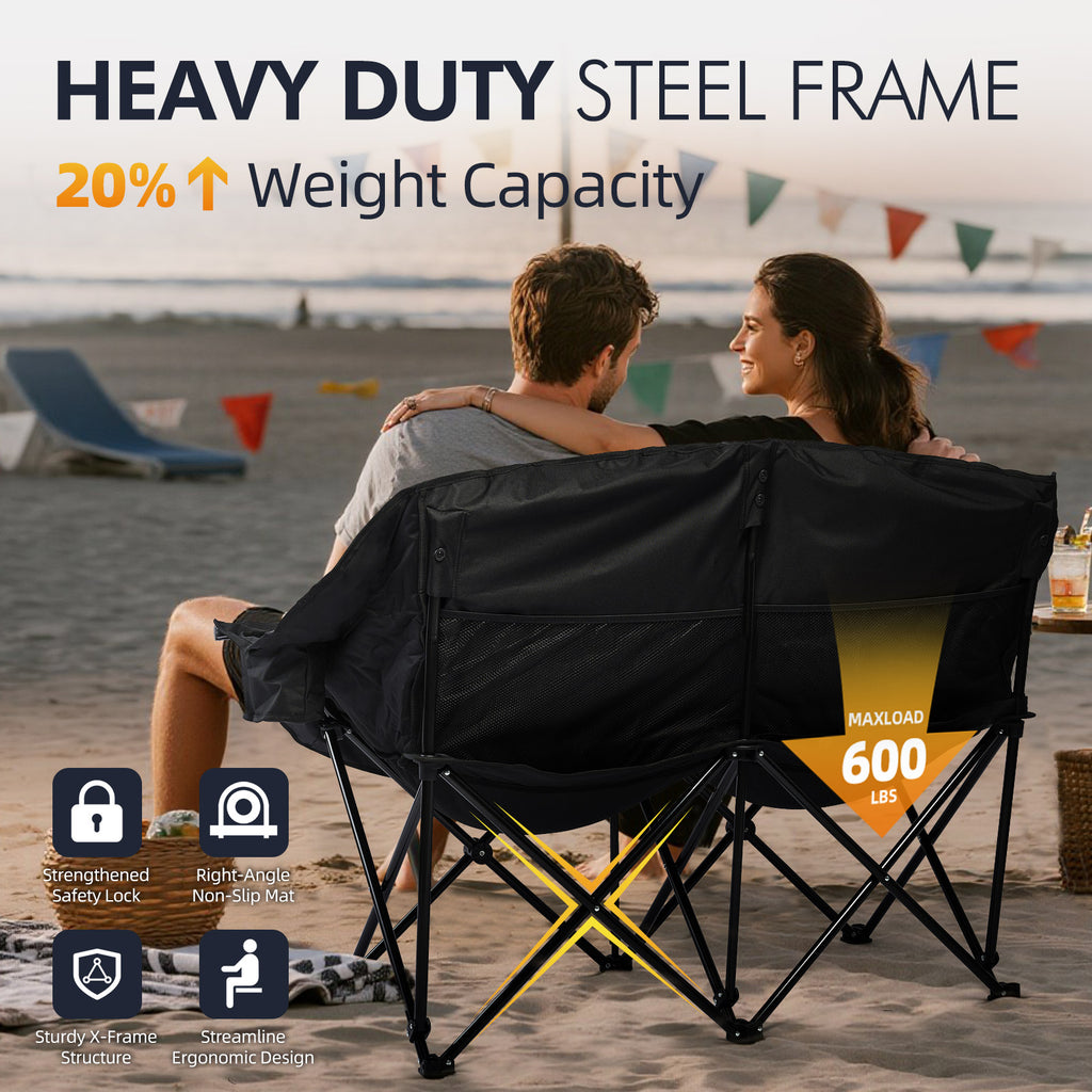 Double Camping Chairs Grey