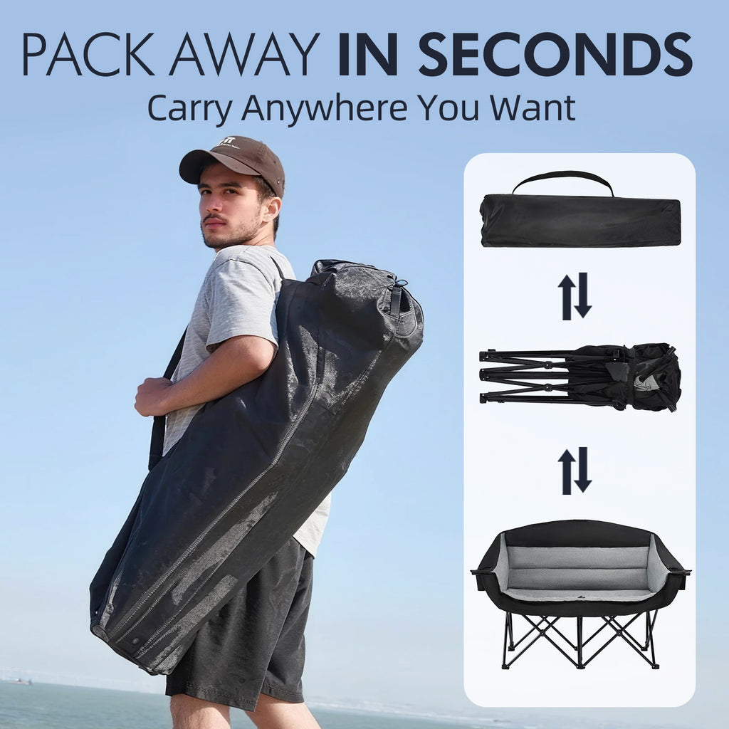 Double Camping Chairs Grey