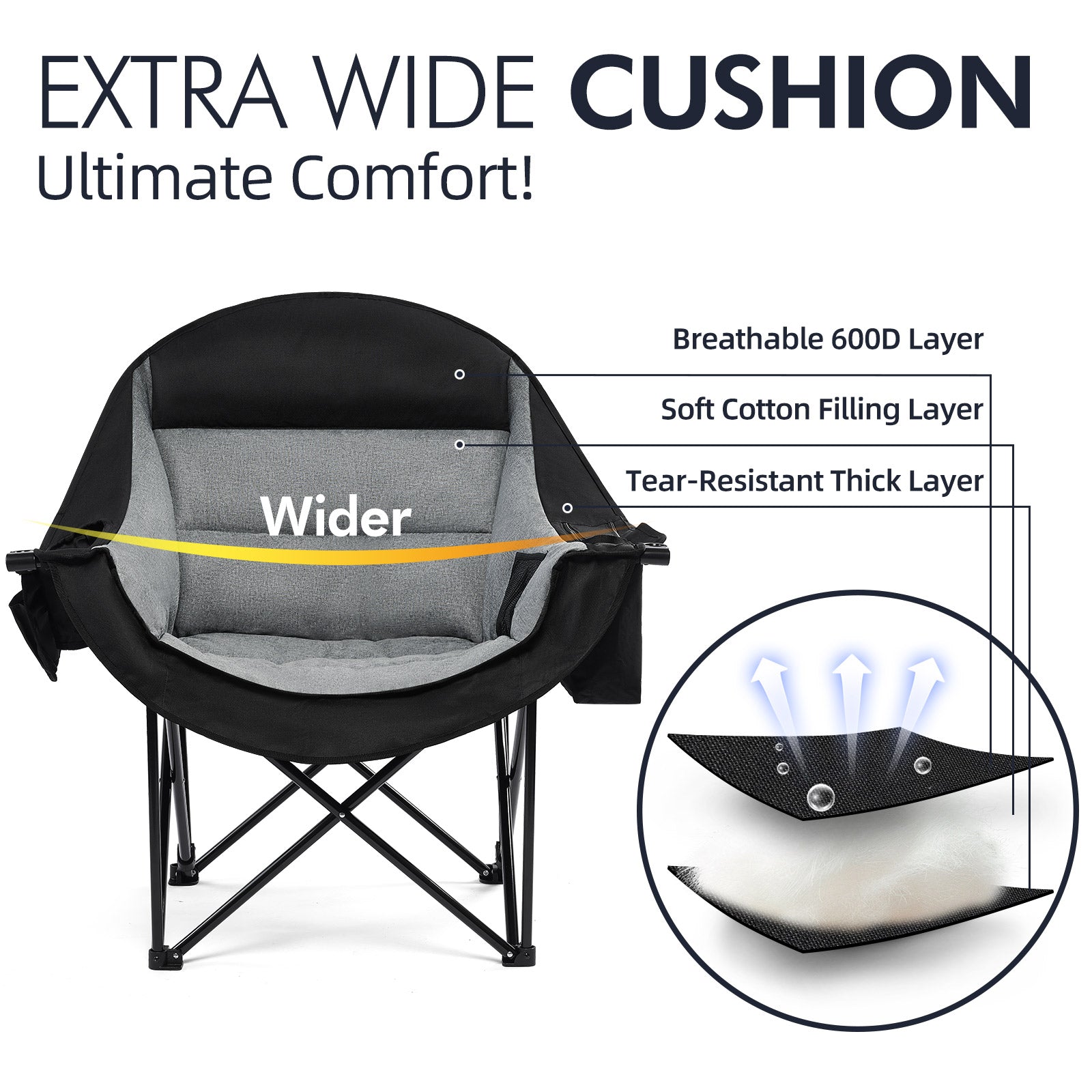 Oversized Camping Chairs Grey