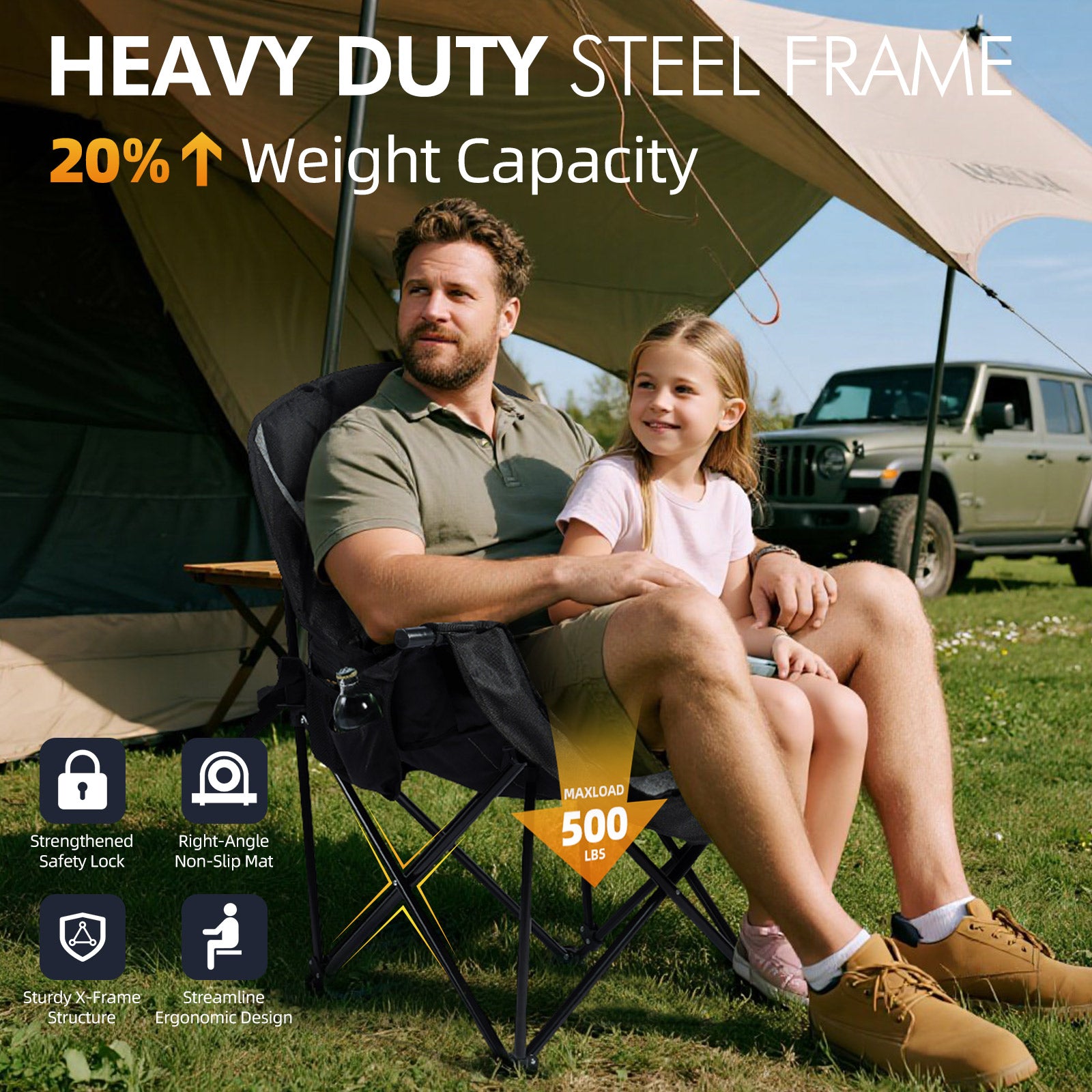 Oversized Camping Chairs Grey