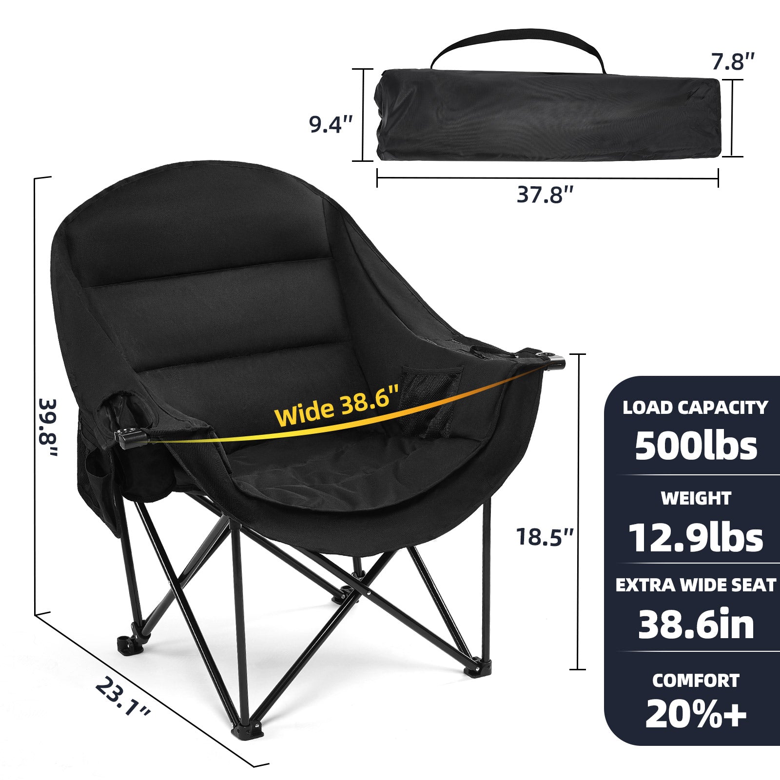 Oversized Camping Chairs Allblack