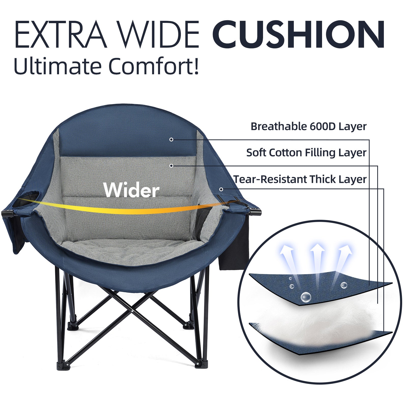 Oversized Camping Chairs Blue